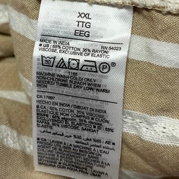 Old Navy Striped Puff Sleeve Smocked Belt v-Neck Tiered Midi Wrap Dress Size XXL - Picture 6 of 6